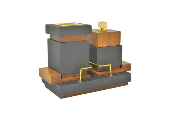 CUBICUS LOW GRAY Incense Burner Set