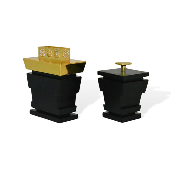 MAJESTIC EBONY LOW Incense Burner Set - Image 2